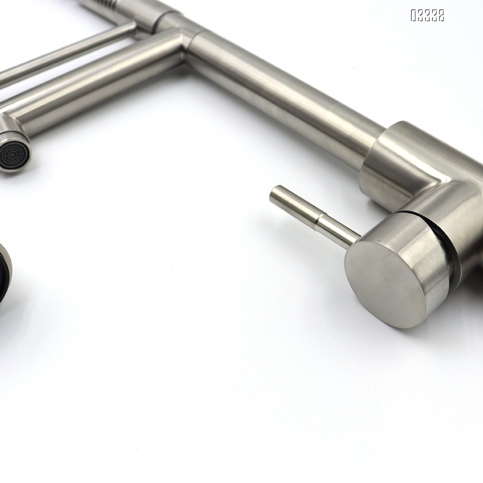 Kitchen Faucet with Pull Down Sprayer Kitchen Sink Faucet Commercial Double-Headed Stainless Steel Kitchen Faucet