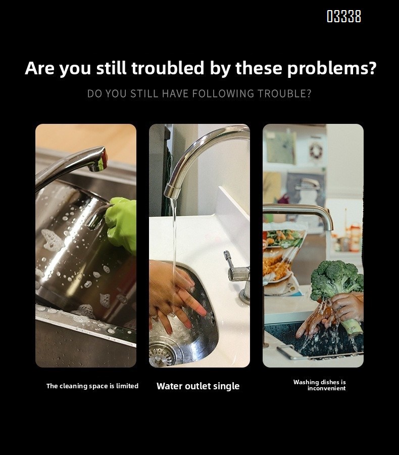 Kitchen Faucet with Pull Down Sprayer Kitchen Sink Faucet Commercial Double-Headed Stainless Steel Kitchen Faucet