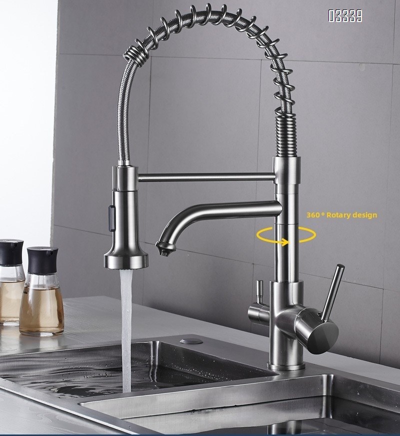 Kitchen Faucet with Pull Down Sprayer,Commercial Style Pre-Rinse Single Handle Kitchen Faucet  with Pot Filler