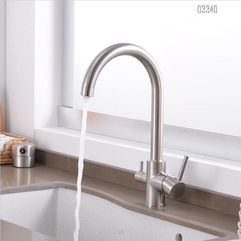 High Arc Kitchen Sink Faucet 2 Handle with Power Clean, Modern Kitchen Faucet with Leak-proof Ceramic Cartridge