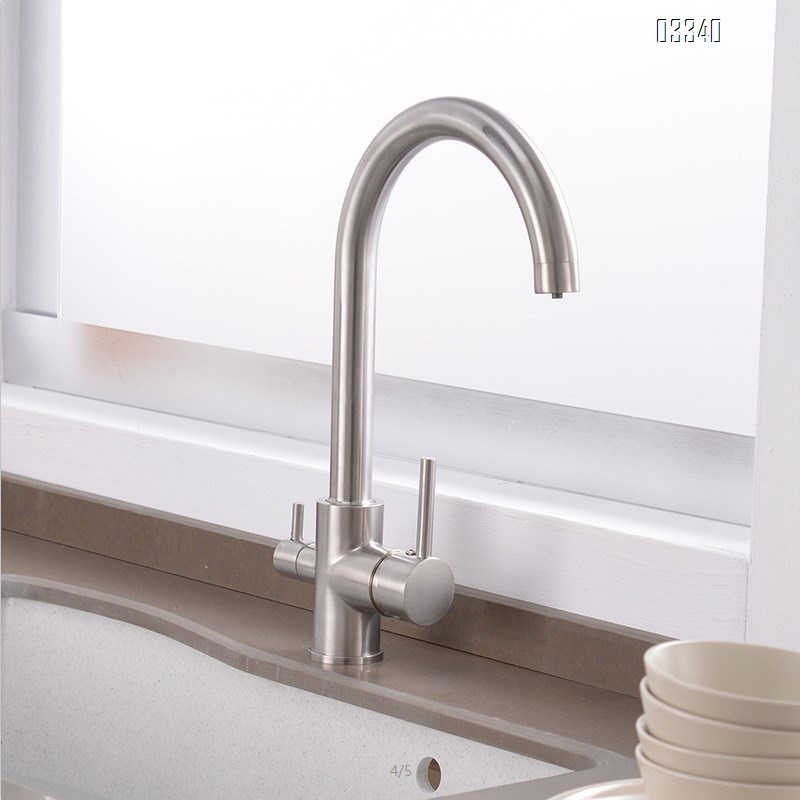 High Arc Kitchen Sink Faucet 2 Handle with Power Clean, Modern Kitchen Faucet with Leak-proof Ceramic Cartridge