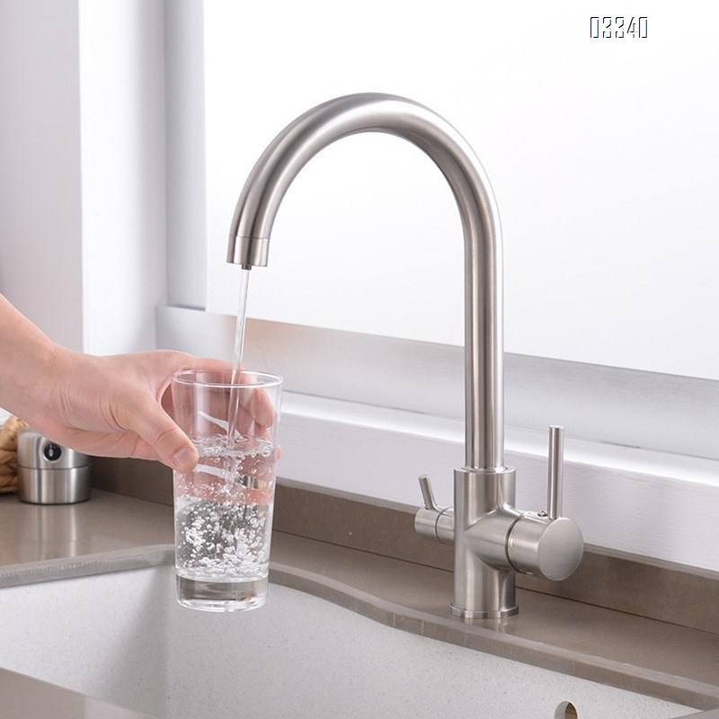 High Arc Kitchen Sink Faucet 2 Handle with Power Clean, Modern Kitchen Faucet with Leak-proof Ceramic Cartridge