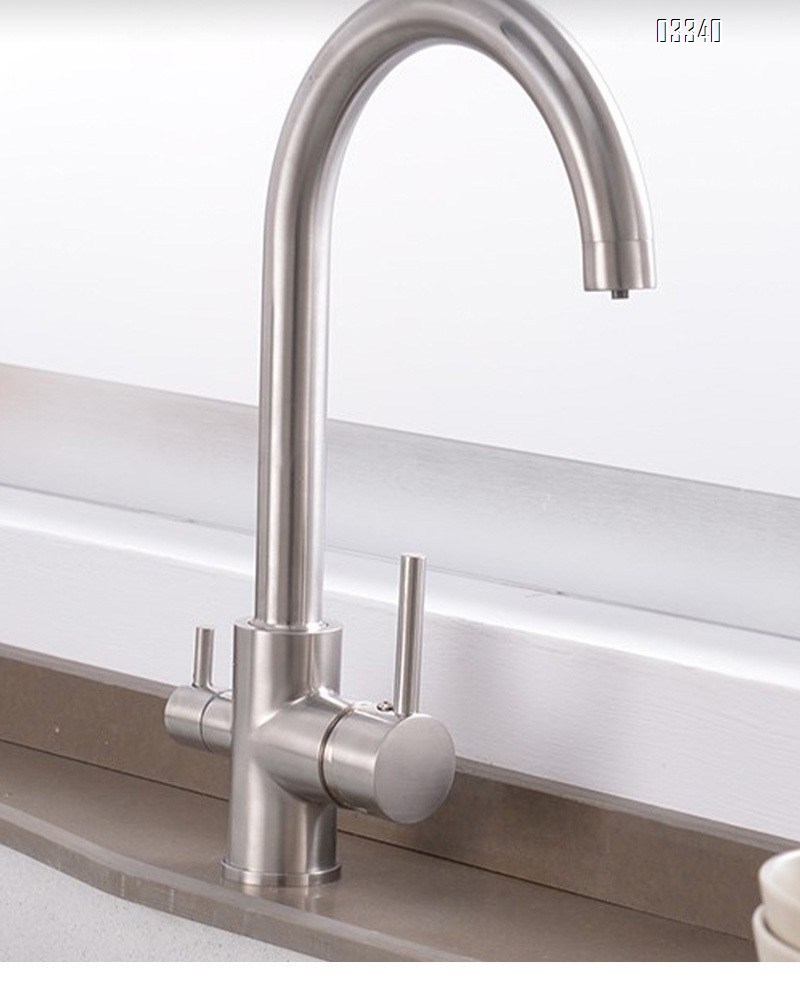 High Arc Kitchen Sink Faucet 2 Handle with Power Clean, Modern Kitchen Faucet with Leak-proof Ceramic Cartridge