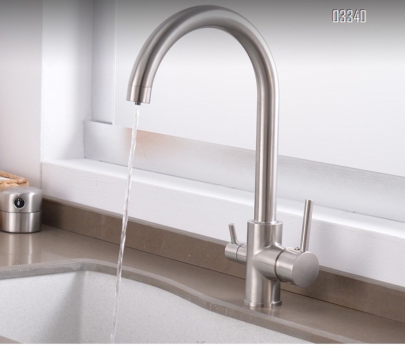 High Arc Kitchen Sink Faucet 2 Handle with Power Clean, Modern Kitchen Faucet with Leak-proof Ceramic Cartridge