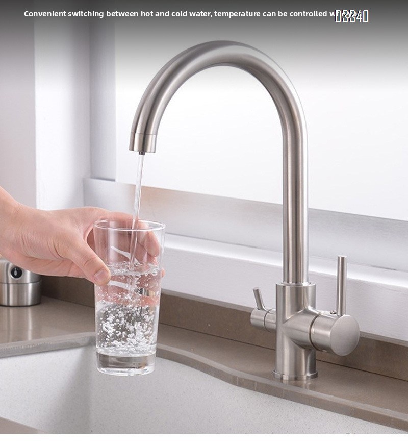 High Arc Kitchen Sink Faucet 2 Handle with Power Clean, Modern Kitchen Faucet with Leak-proof Ceramic Cartridge