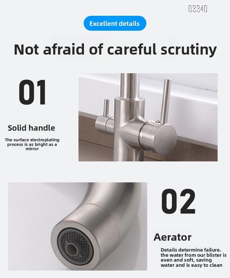 High Arc Kitchen Sink Faucet 2 Handle with Power Clean, Modern Kitchen Faucet with Leak-proof Ceramic Cartridge