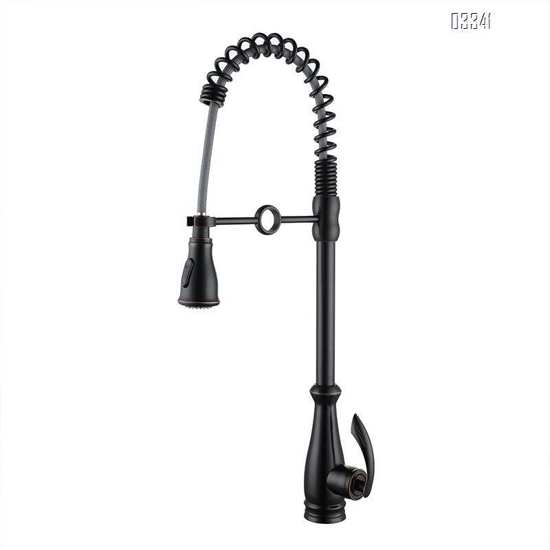 Brass Spring modern Kitchen sink water Best Faucets Tap cold and hot mixing Two mode to switch rotate pull-out kitchen faucet