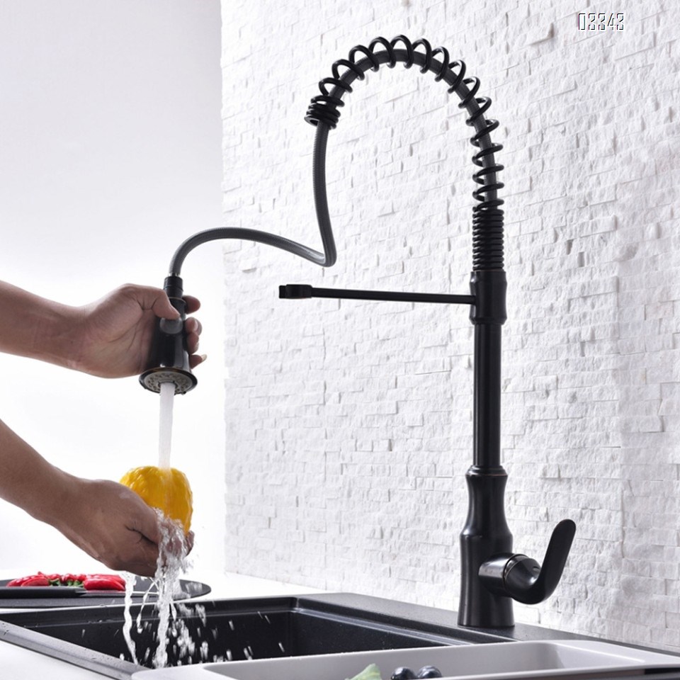 Brass modern Kitchen sink water Best Faucets Tap cold and hot mixing wash vegetable rotate pull-out Spring kitchen faucet