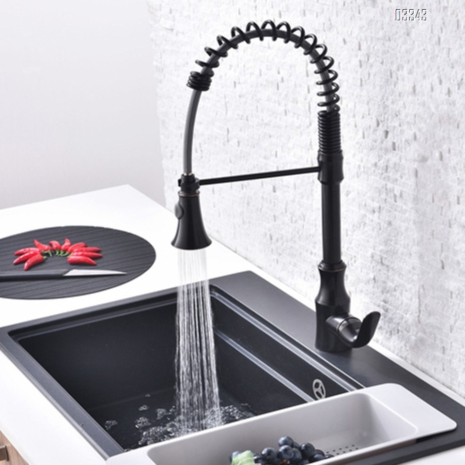Brass modern Kitchen sink water Best Faucets Tap cold and hot mixing wash vegetable rotate pull-out Spring kitchen faucet