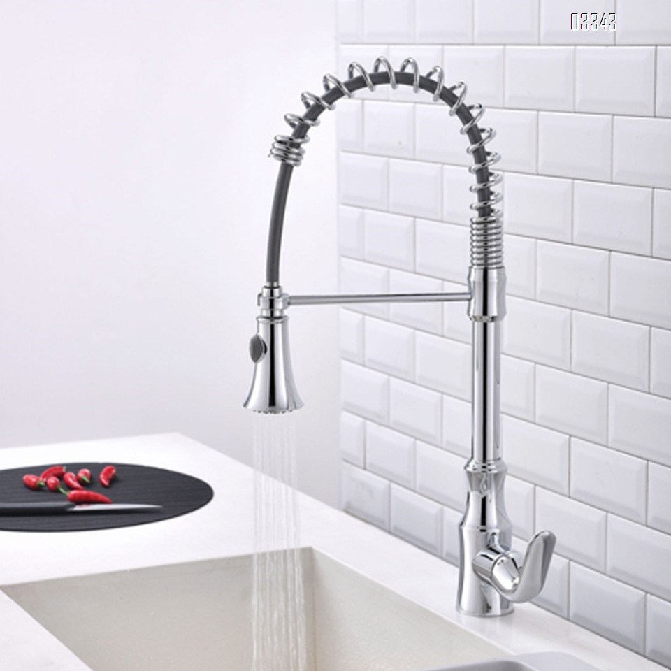 Brass modern Kitchen sink water Best Faucets Tap cold and hot mixing wash vegetable rotate pull-out Spring kitchen faucet