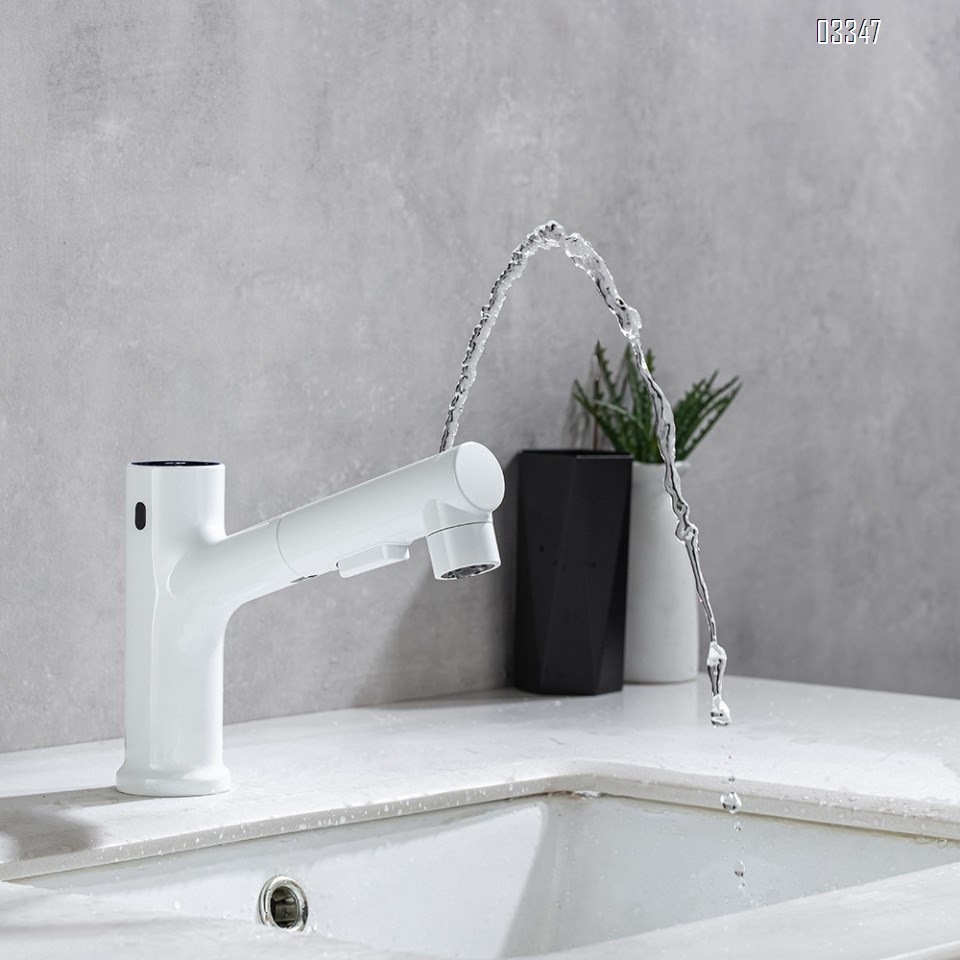 Brass three mode smart basin sensor value for faucets automatic with cold and hot water Digital display pull-out sensor tap
