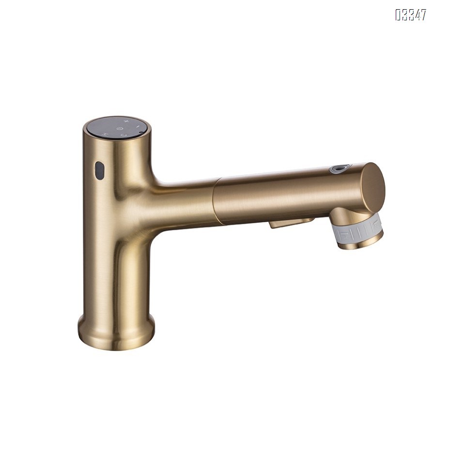 Brass three mode smart basin sensor value for faucets automatic with cold and hot water Digital display pull-out sensor tap