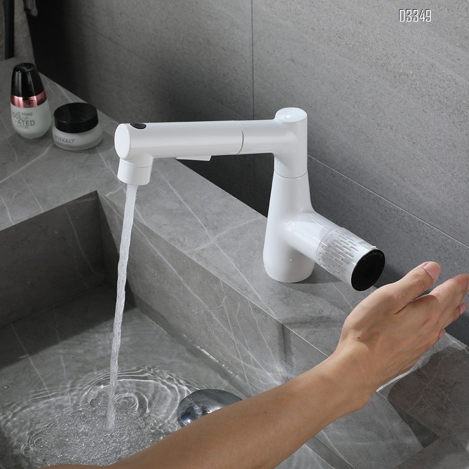 three mode modern Bathroom sink water Basin Best Faucets Tap Brass cold and hot Retractable pull-out basin faucets