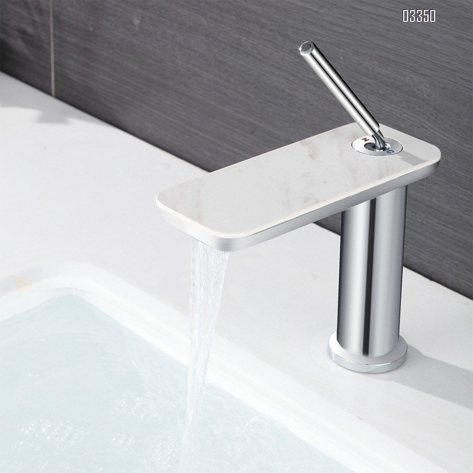 Modern Rock slab Bathroom sink water Basin Best Faucets Tap Brass single handle wash basin waterfall faucet