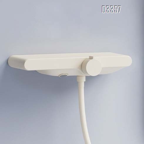 Cream-style white constant temperature digital display bathroom small family without top spray simple split-type home shower faucet set