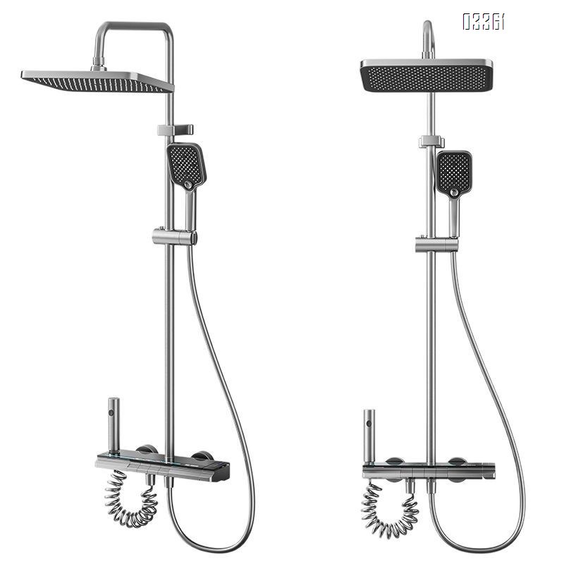 Aluminum Home use gun gray shower head set Hotel bathroom shower head  Ambient light shower head set