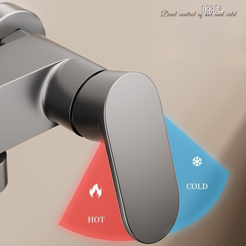 Brass Gun grey shower set for home bathroom simple split-type mixing valve for washroom and bathroom bathtub faucet