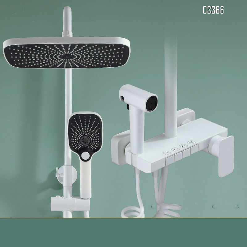 Brass Gun gray thermostatic shower head set with digital display for home bathroom use set of shower heads for rain shower