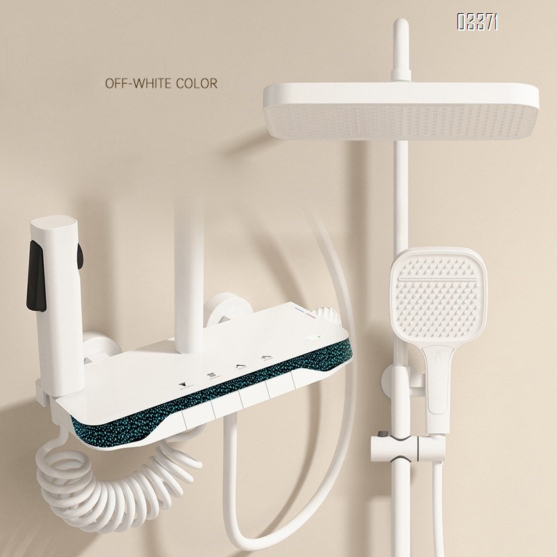 All-Brass gun gray digital atmosphere light four-gear shower set for home bathroom and toilet to increase pressure for shower