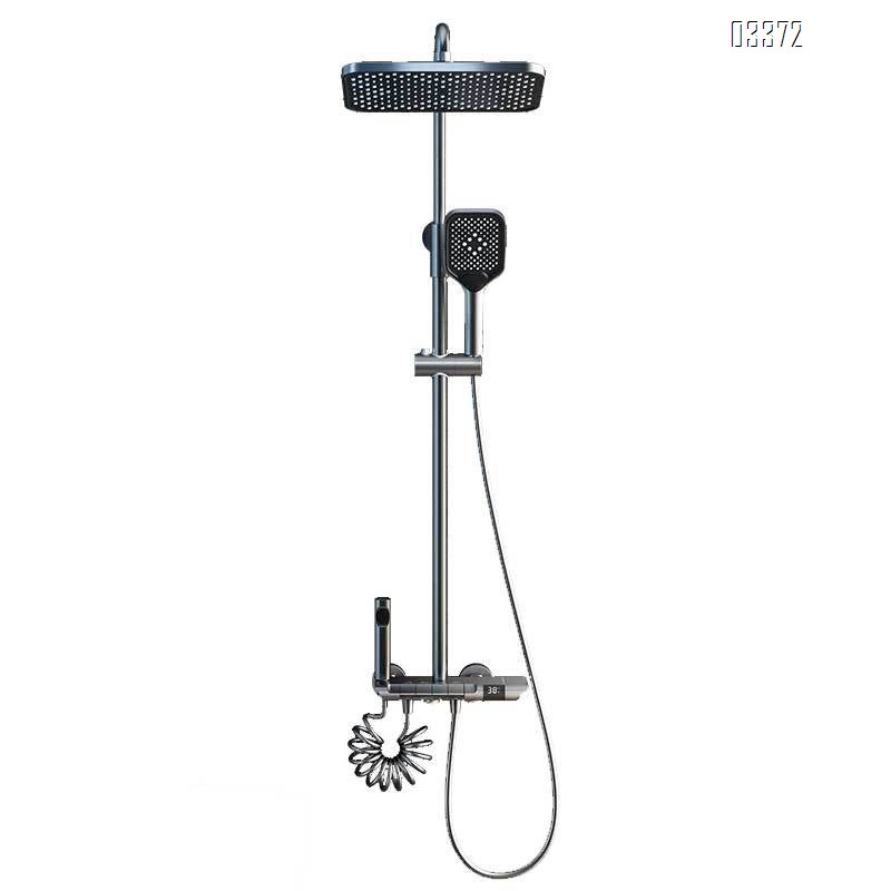 Gun gray smart digital shower head set for home bathroom pressure increasing shower set