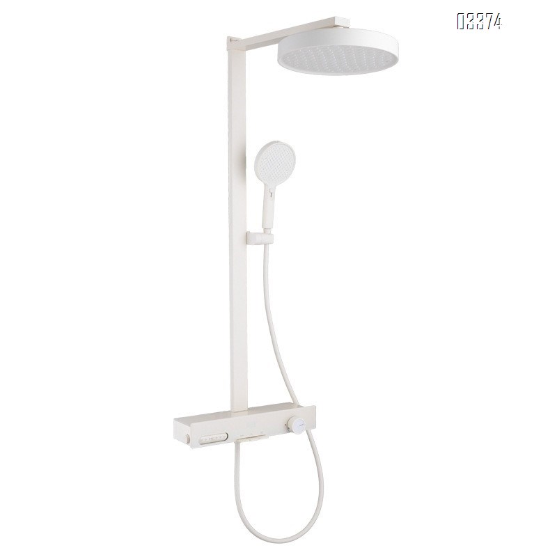 Shower Head Set with Temperature Display and Pressure Boost Brass Gun Grey New Push Button Cold and Hot Water for Home