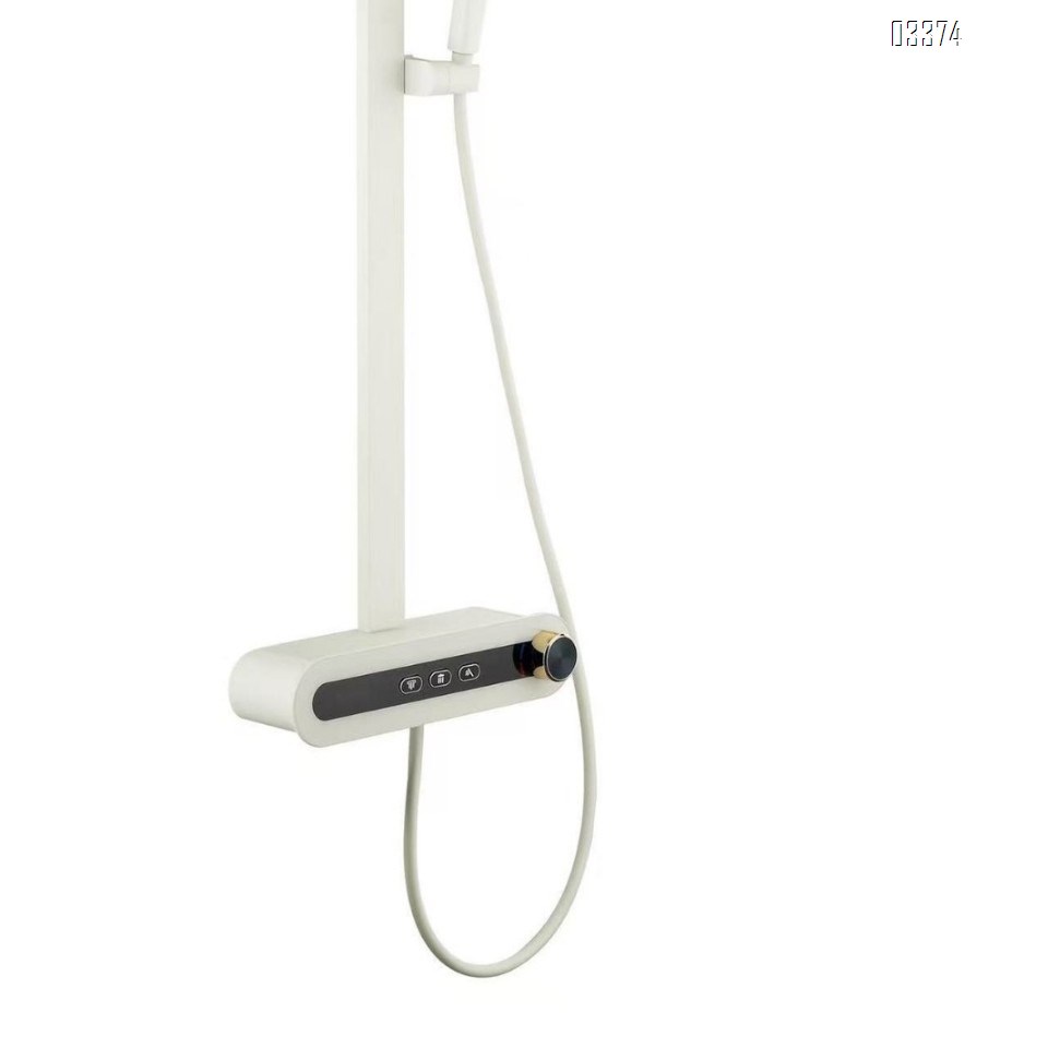 Shower Head Set with Temperature Display and Pressure Boost Brass Gun Grey New Push Button Cold and Hot Water for Home