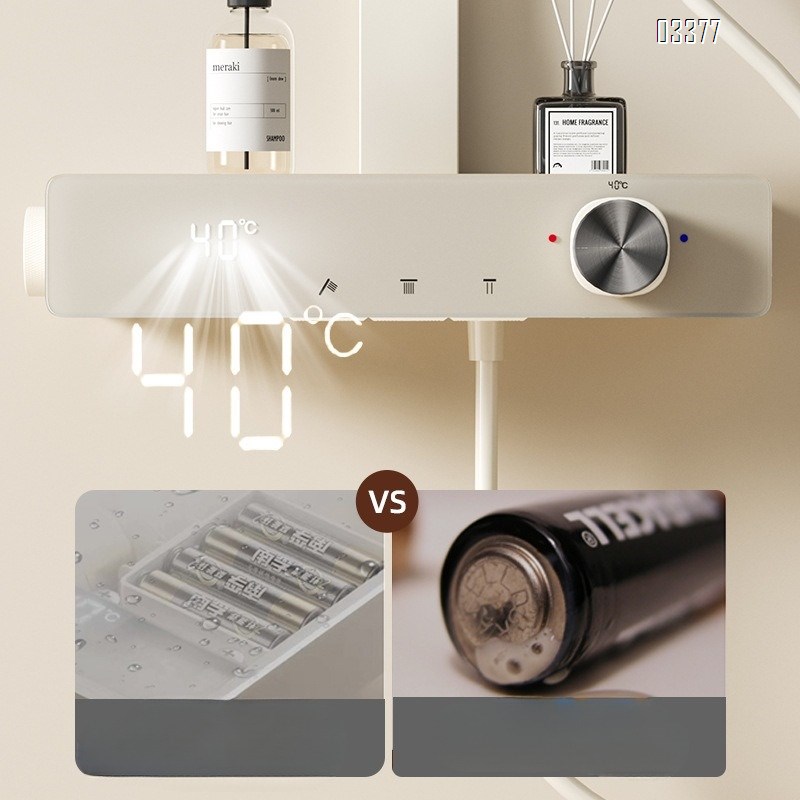 Brass digital display white dechlorination beauty shower head set for home bathroom with ultra-large overhead spray to increase pressure