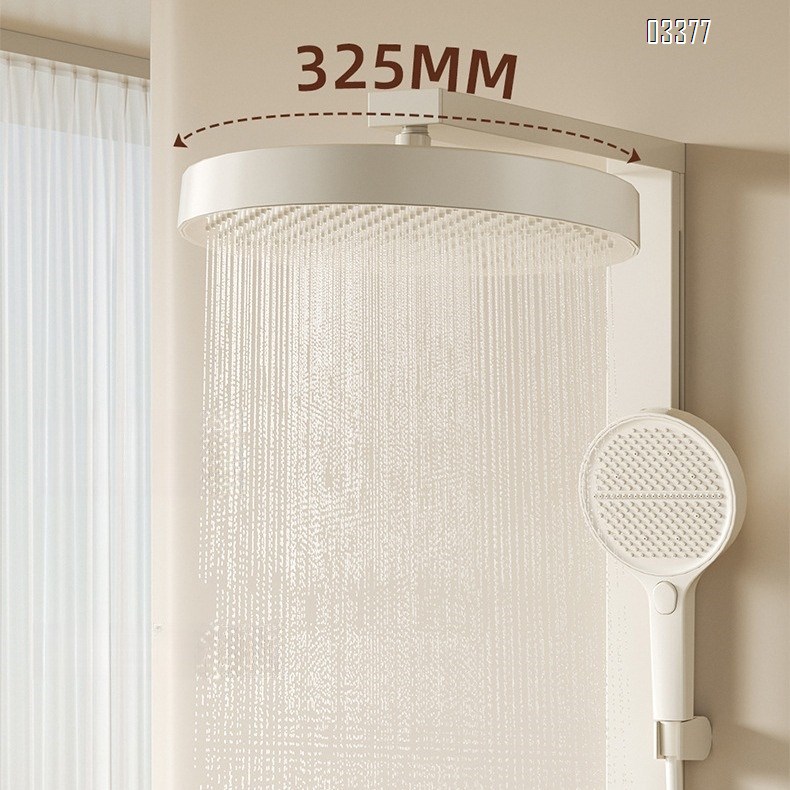 Brass digital display white dechlorination beauty shower head set for home bathroom with ultra-large overhead spray to increase pressure