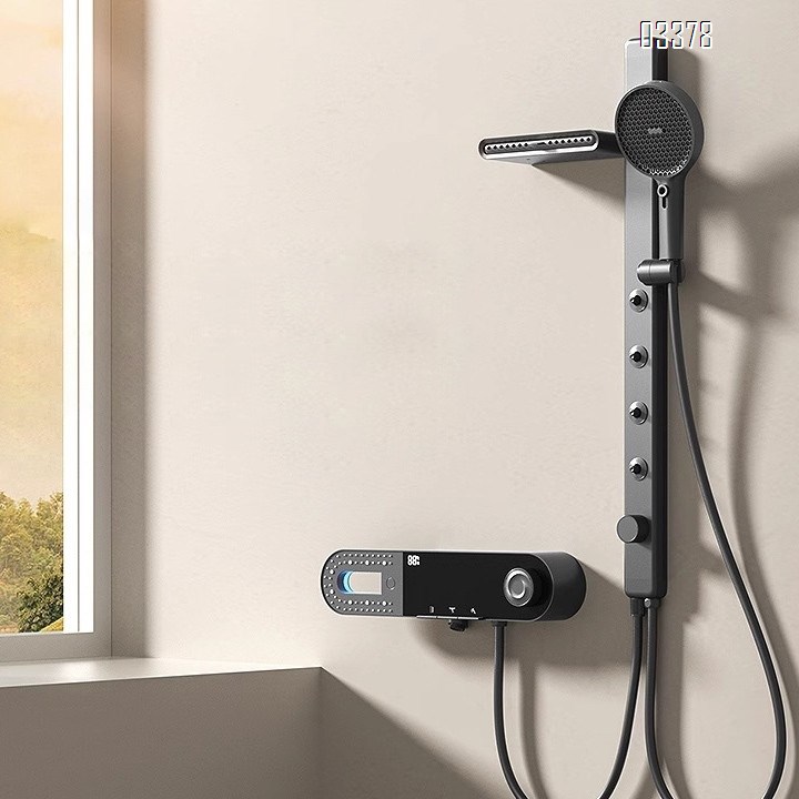 Shower Head Set for Home Bathroom Rain Spray Head with Constant Temperature for Showering Brass Shower Head for Full Pressure