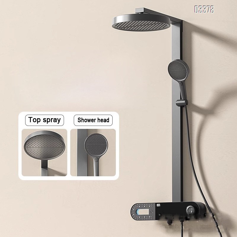 Shower Head Set for Home Bathroom Rain Spray Head with Constant Temperature for Showering Brass Shower Head for Full Pressure