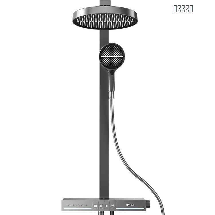 Full Brass digital display white waist spray beauty shower set for home bathroom super large overhead spray shower to increase pressure