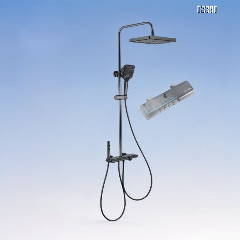 Top Spray Digital Shower Set Gun Grey Shower Head Set Full Brass Shower Head Piano Key Water Pressure Shower Head