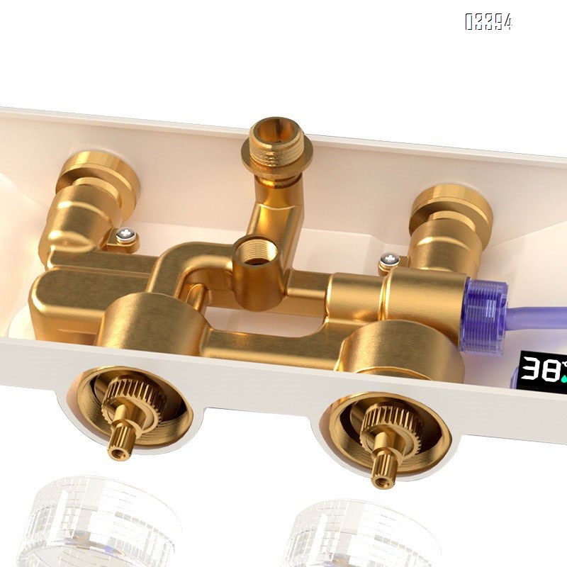 Home bathroom brass digital display storage simple shower spray set shower milk white shower pressure square nozzle