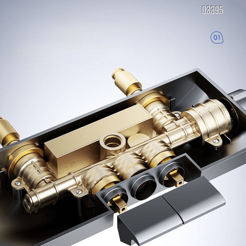 Smart digital display simple shower head cream set bathtub faucet storage counter with lift function