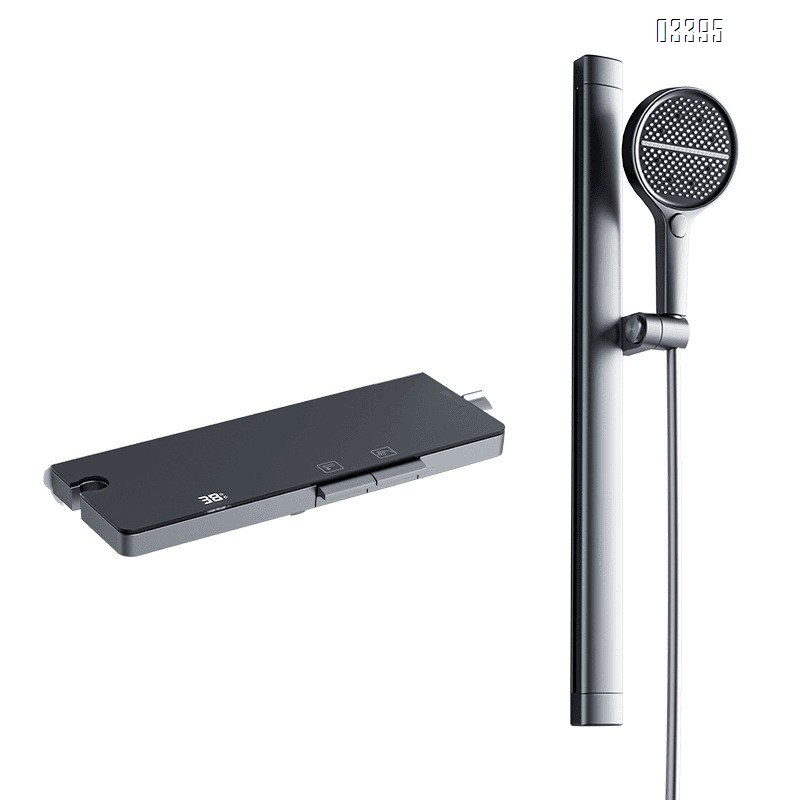 Smart digital display simple shower head cream set bathtub faucet storage counter with lift function