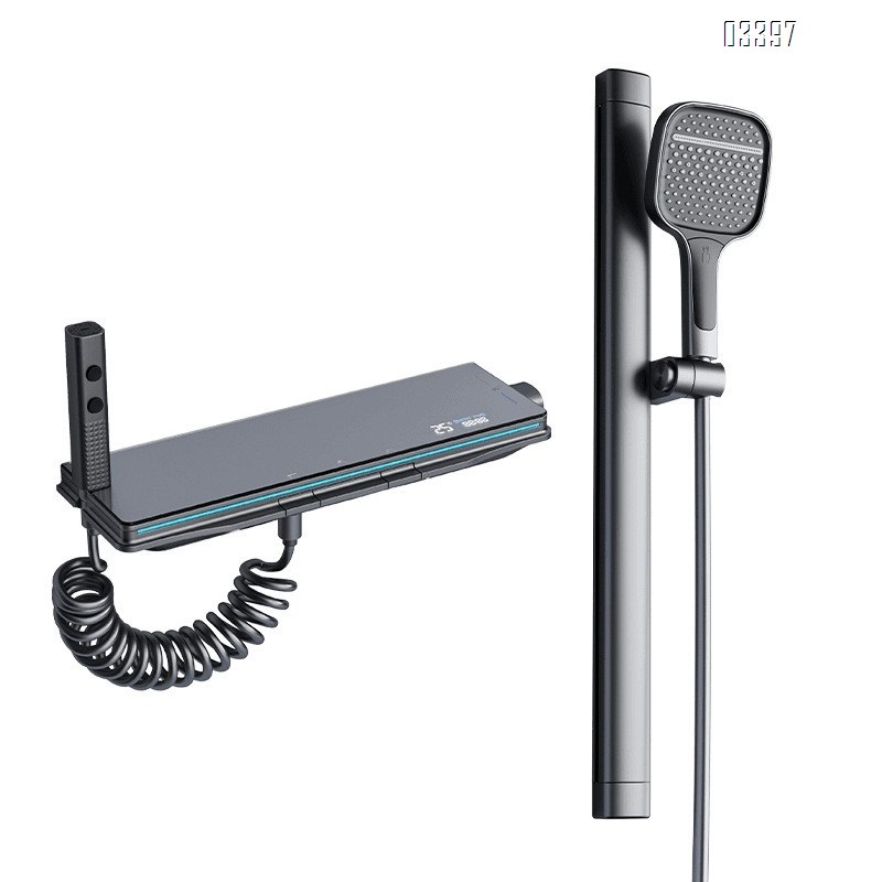 Pressure-balanced thermostatic shower head set without ceiling Brass simple bathroom split-type home use for small houses with digital display