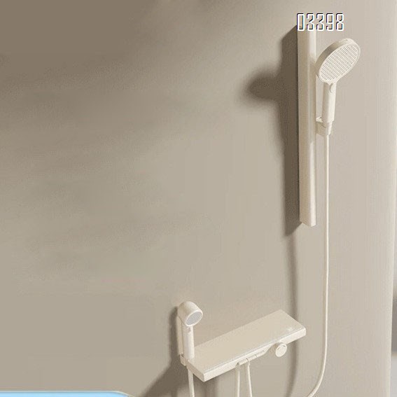 All-Brass simple shower set with independent button for cold and hot water four-level pressure-increasing shower head for bathroom use