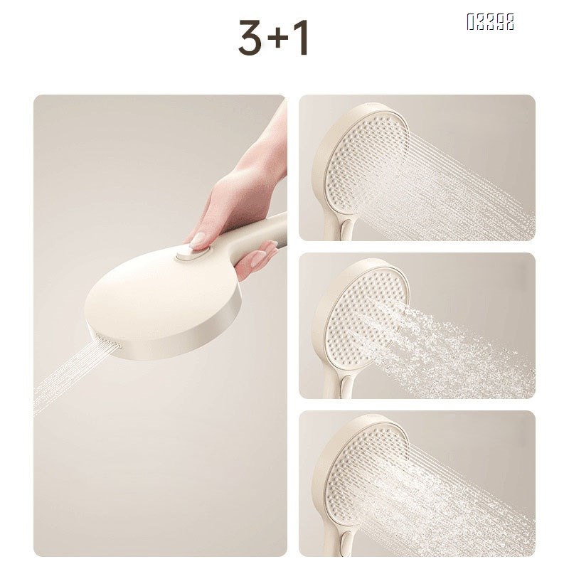 All-Brass simple shower set with independent button for cold and hot water four-level pressure-increasing shower head for bathroom use