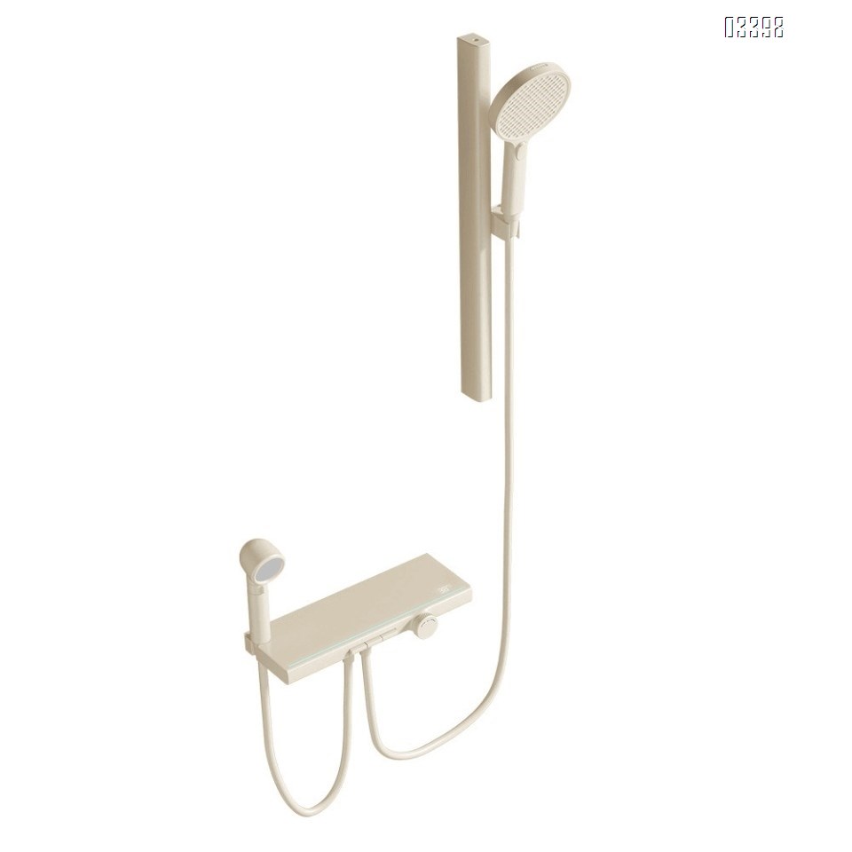 All-Brass simple shower set with independent button for cold and hot water four-level pressure-increasing shower head for bathroom use