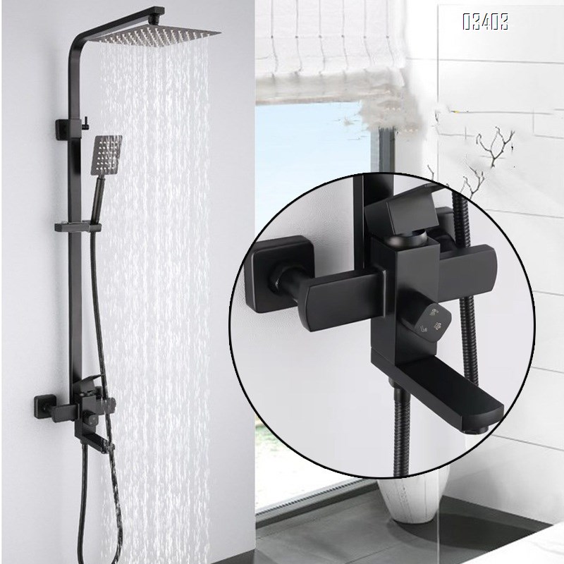 304 Stainless steel shower head set spray head brushed gold wall-mounted shower device with lift function