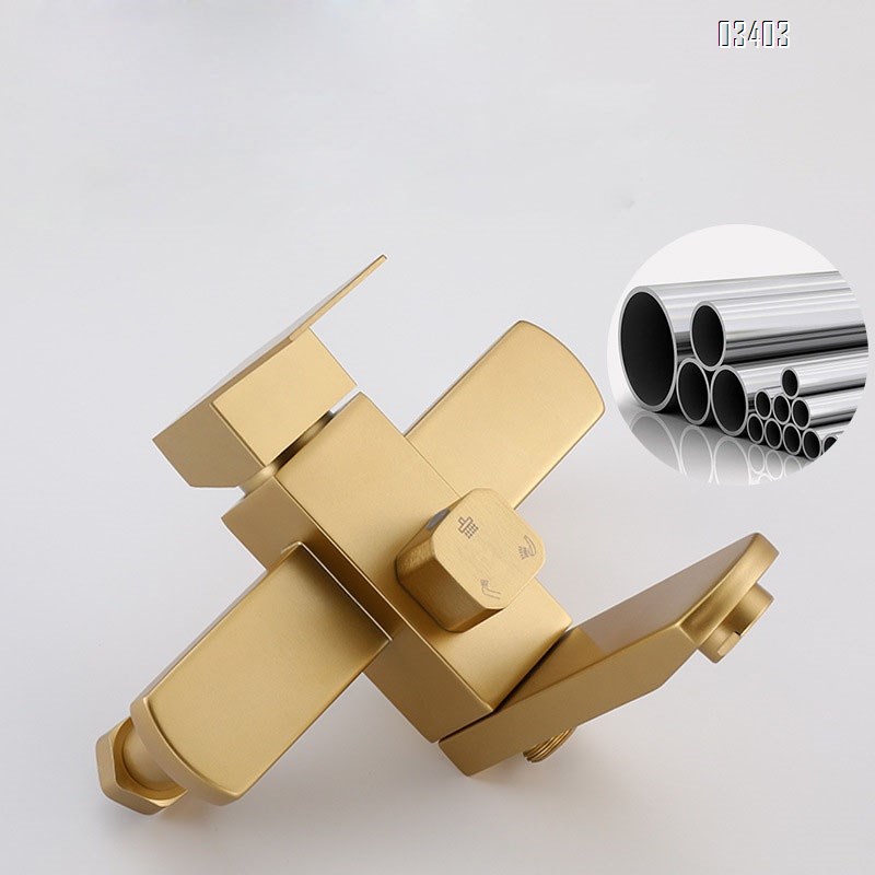 304 Stainless steel shower head set spray head brushed gold wall-mounted shower device with lift function
