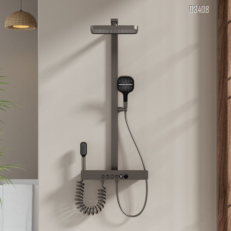 Home shower set bathroom brand all-Brass thermostatic Shower Head complete set of shower equipment