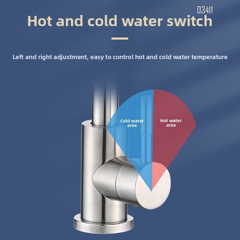 Bar Sink Faucet, SUS304 Stainless Steel Hot and Cold Kitchen Faucet Single Handle Faucet for Outdoor Sink