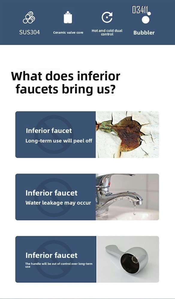 Bar Sink Faucet, SUS304 Stainless Steel Hot and Cold Kitchen Faucet Single Handle Faucet for Outdoor Sink