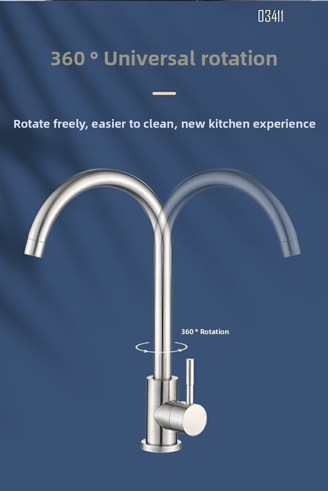 Bar Sink Faucet, SUS304 Stainless Steel Hot and Cold Kitchen Faucet Single Handle Faucet for Outdoor Sink