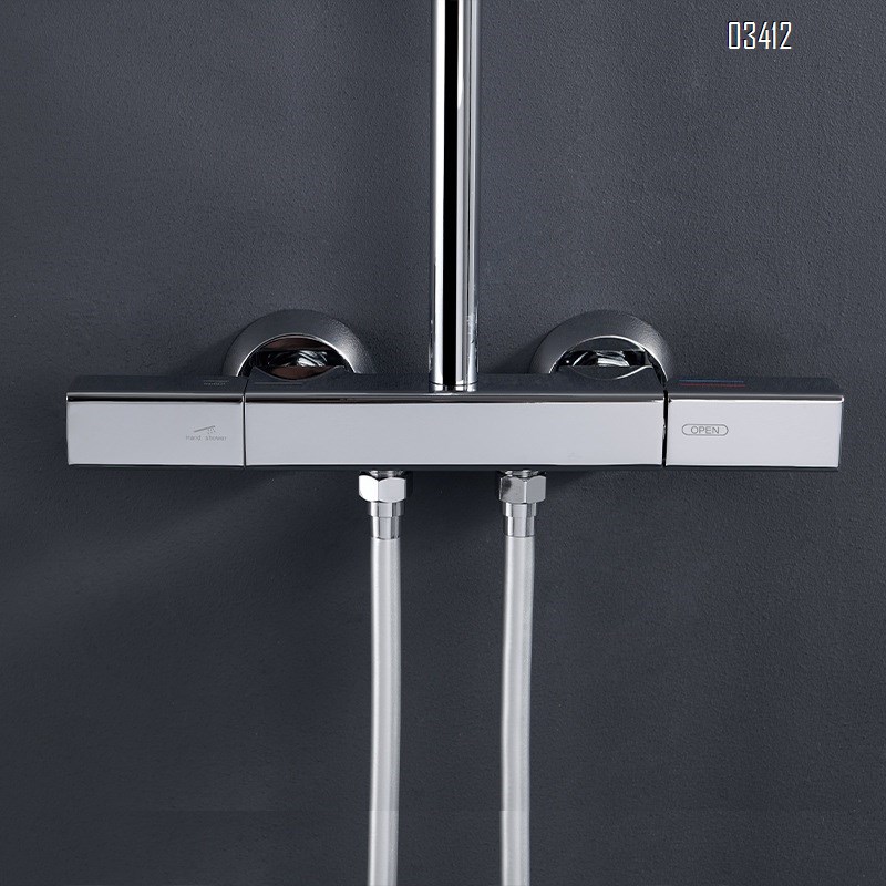 Gun gray double handle and control shower head set home use all Brass bathroom faucet washroom shower head bathing faucet