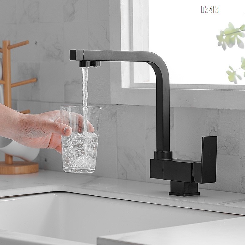 Rotatable Square Kitchen Faucet, Anti-splash Stainless Steel Sink Faucet, Single Handle  Kitchen Faucet for Sink