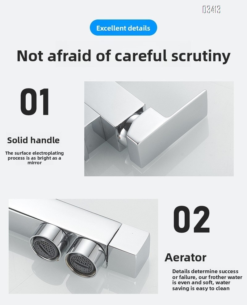 Rotatable Square Kitchen Faucet, Anti-splash Stainless Steel Sink Faucet, Single Handle  Kitchen Faucet for Sink