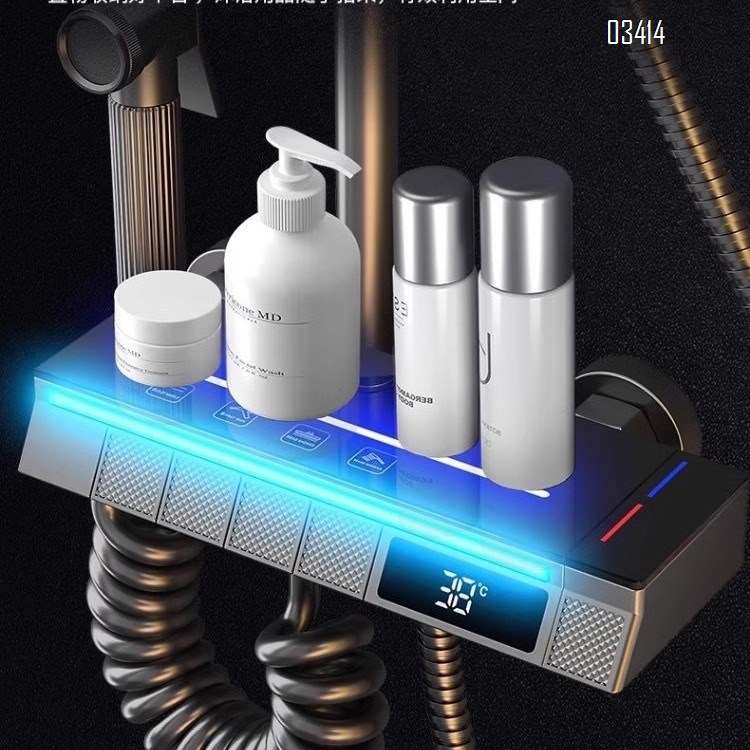 Thermostatic shower head set for home bathroom gun grey rain shower head for pressure wash bath Tap