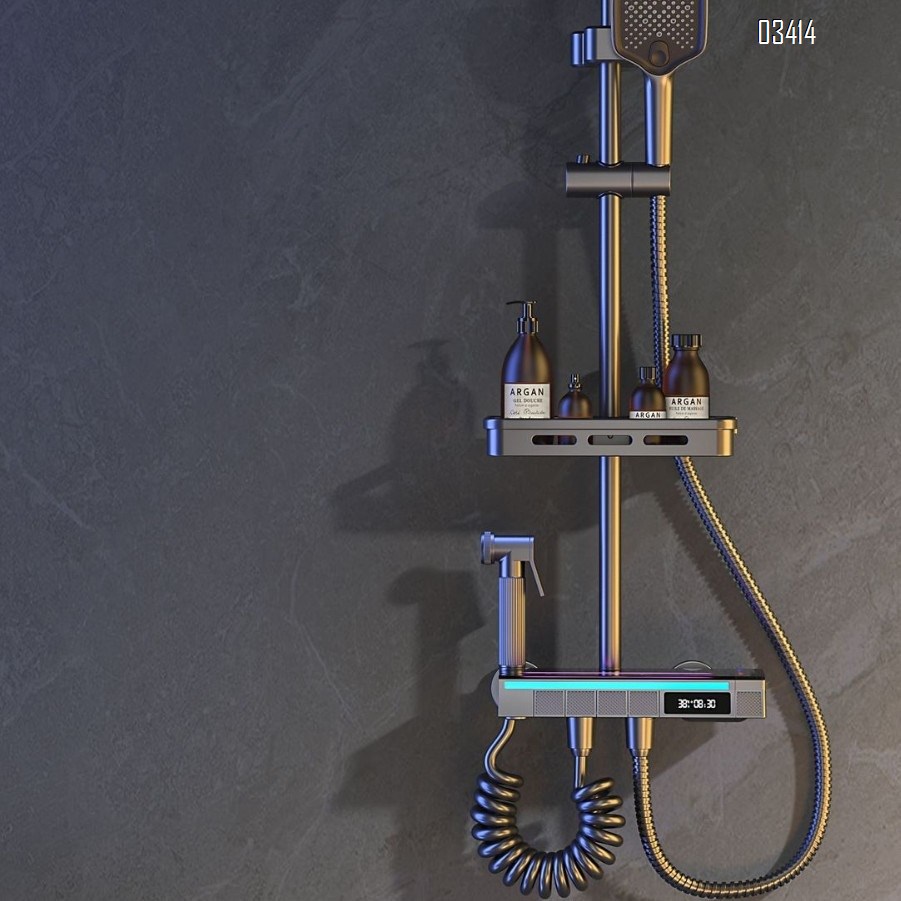 Thermostatic shower head set for home bathroom gun grey rain shower head for pressure wash bath Tap